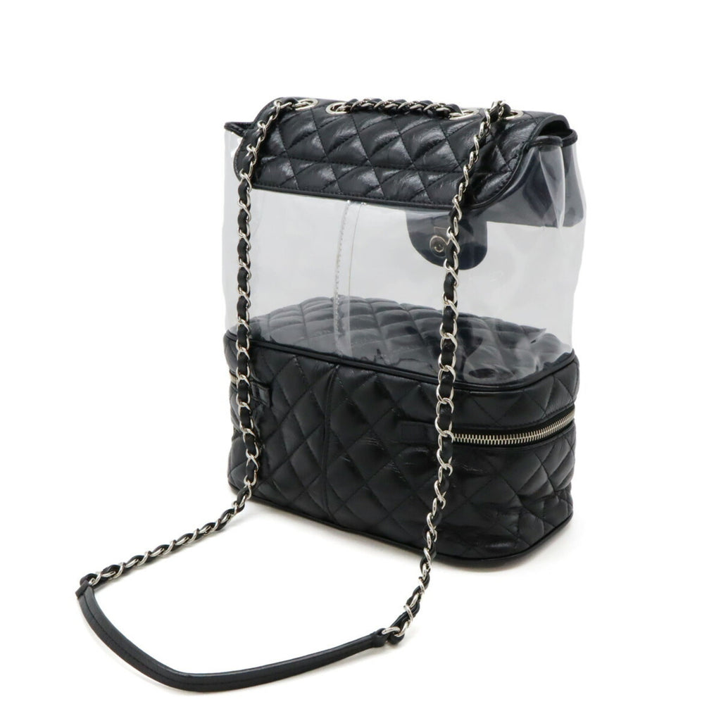 Chanel Black Vinyl Leather Shoulder Bag