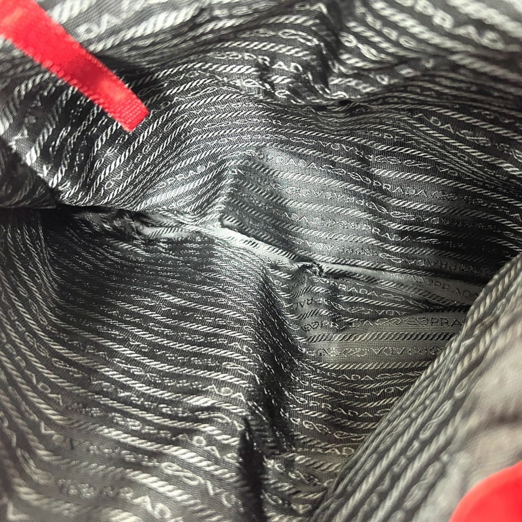 Prada Red Color Nylon Handbag Tote Bag