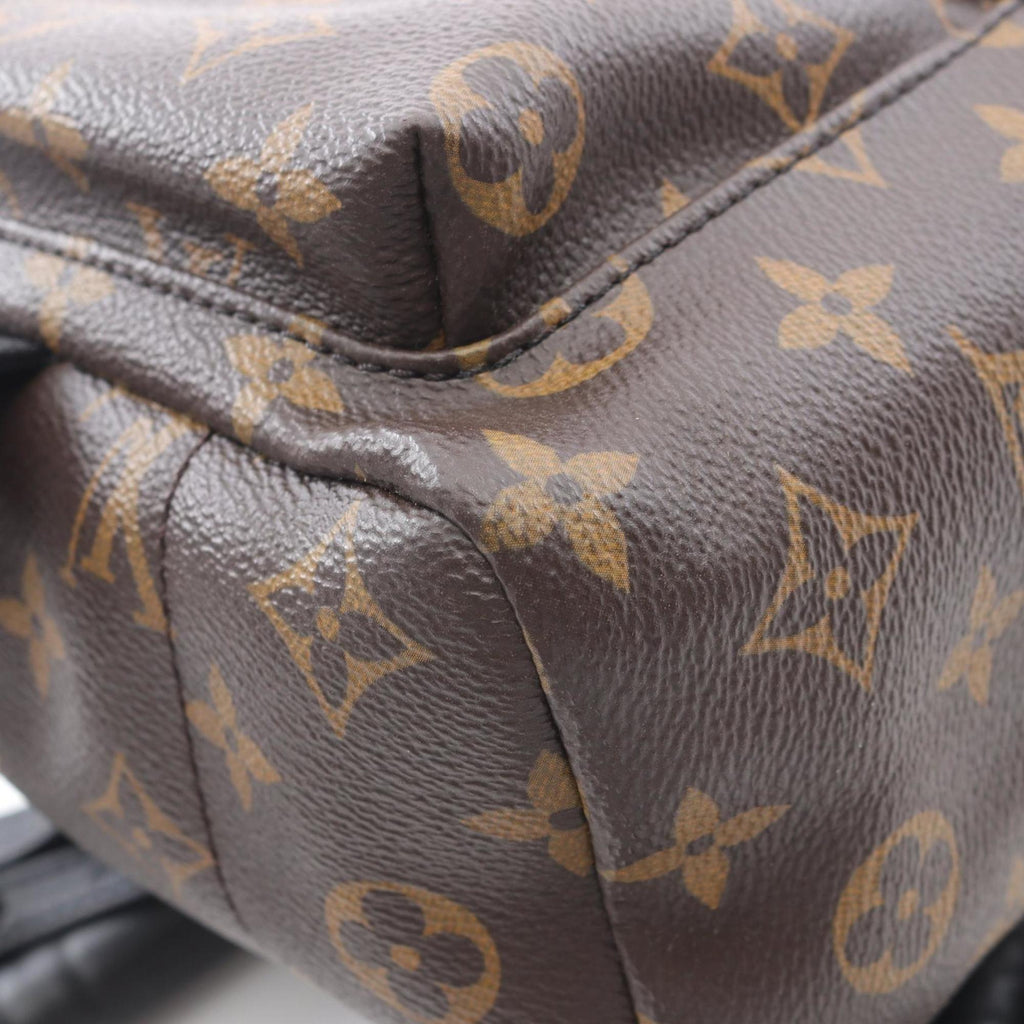 Louis Vuitton Black Brown Coated Canvas Leather Backpack