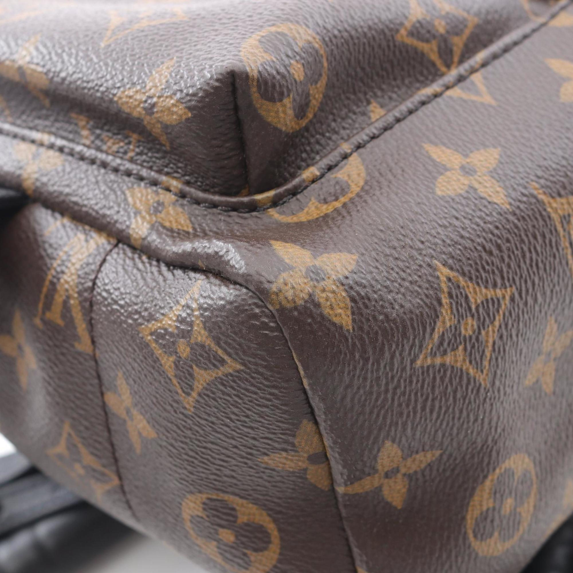 Louis Vuitton Black Brown Coated Canvas Leather Backpack