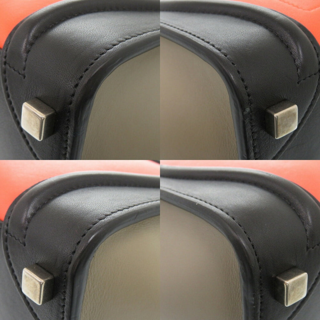 Celine Beige Black Orange Leather Handbag