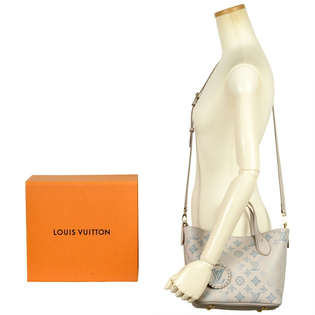 Louis Vuitton Beige Ivory Monogram Mahina Leather Handbag