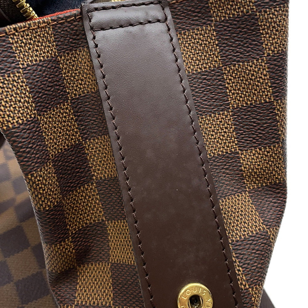 Louis Vuitton Damier Damier Canvas Ebene Red Color Shoulder Bag Tote Bag