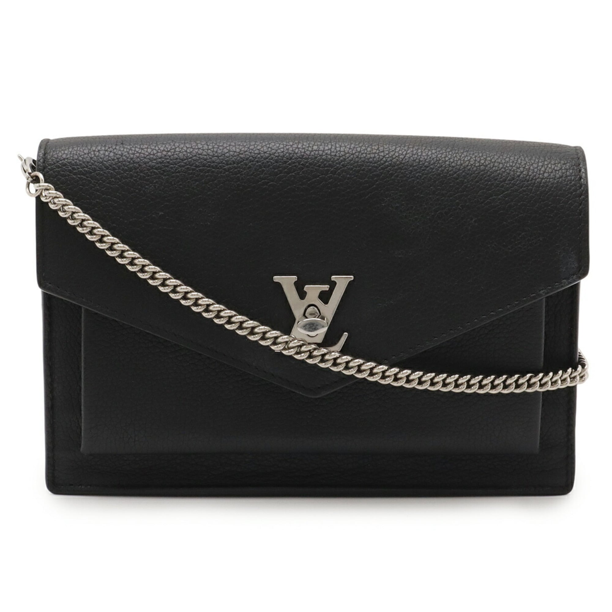 Louis Vuitton Noir Leather Clutch Bag Pochette Shoulder Bag