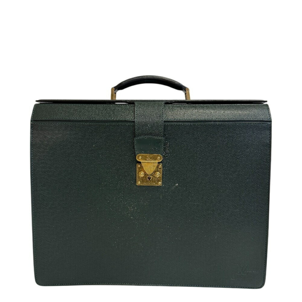 Louis Vuitton Taiga Green Taiga Leather Briefcase
