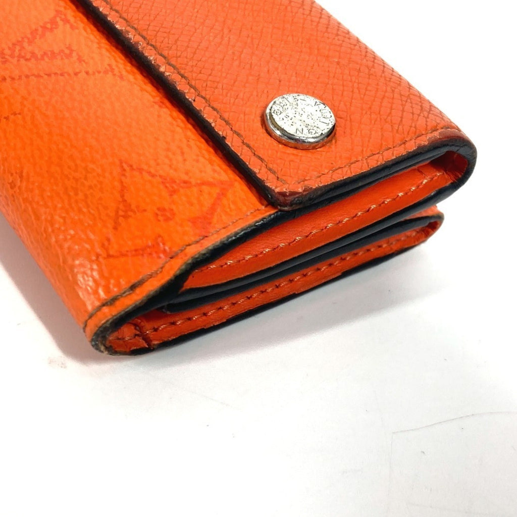 Louis Vuitton Taigarama Orange Taiga Leather Monogram Wallet (Tri-Fold)