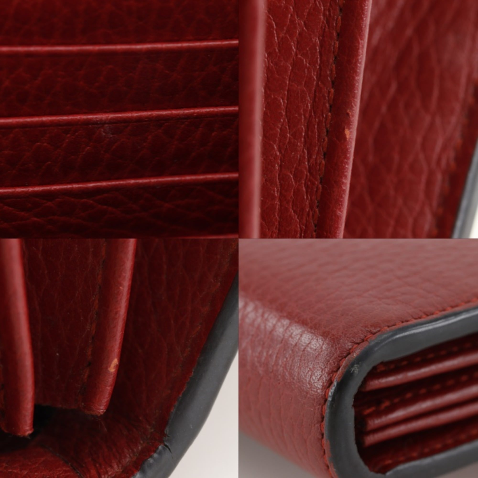 Gucci Red Color Leather Shoulder Bag (Pre-Owned)