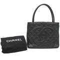 Chanel Black Grained Calfskin Handbag Tote Bag