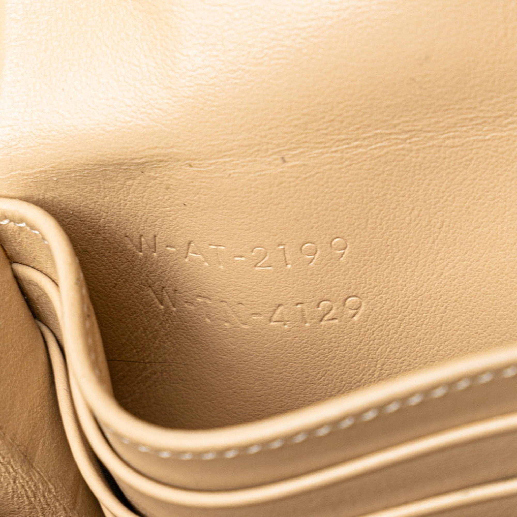 Celine Beige Leather Long Wallet (Bi-Fold)