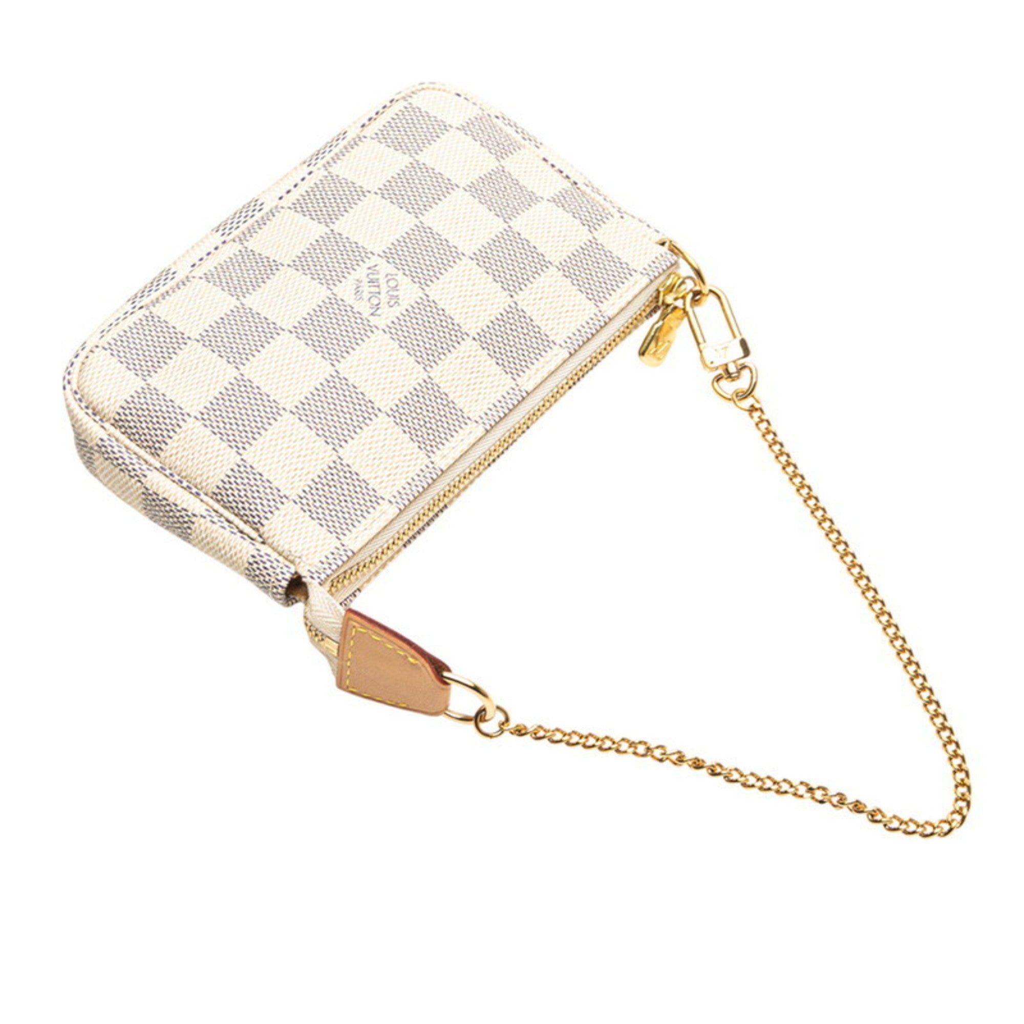 Louis Vuitton Damier Azur White Pvc Leather Handbag Pochette
