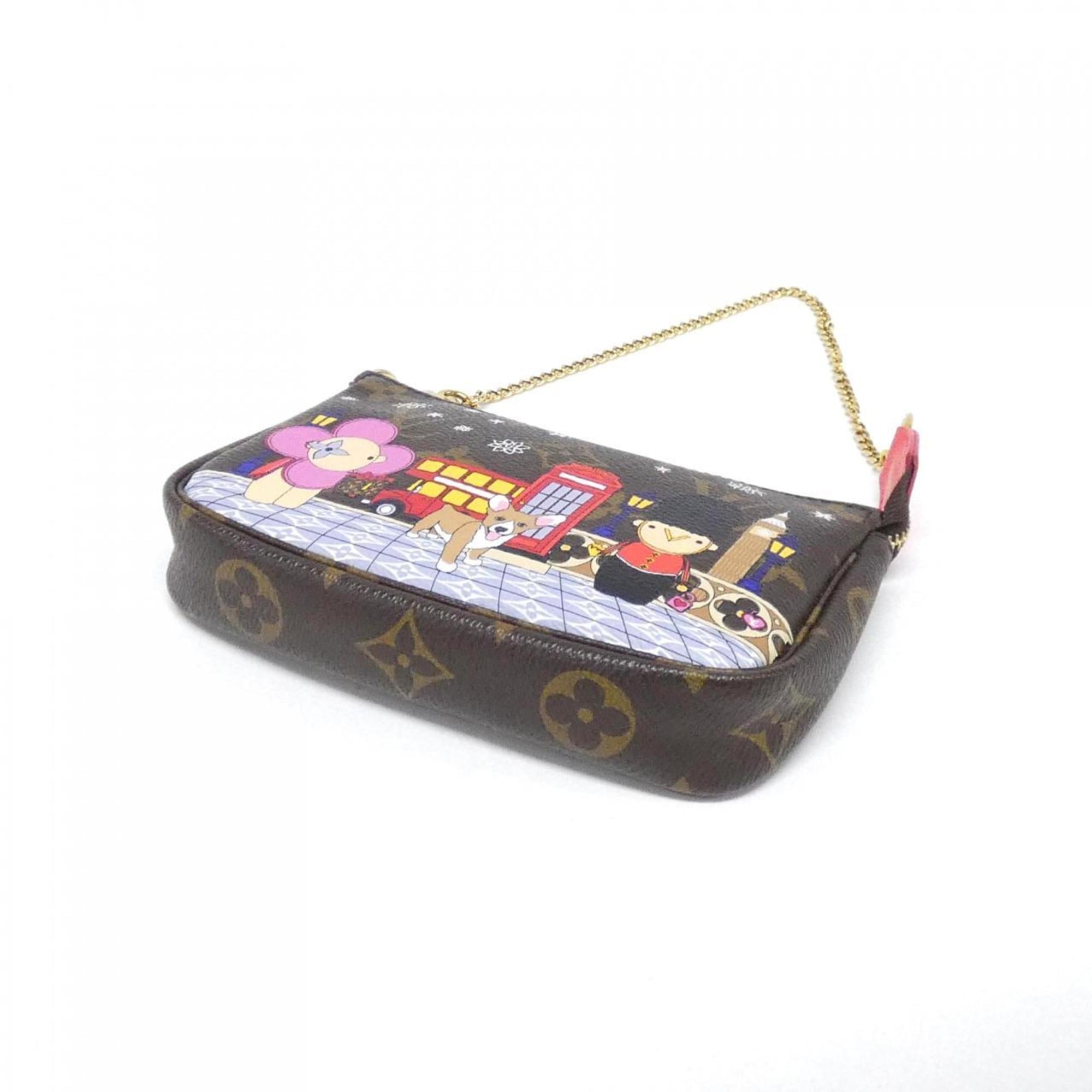 Louis Vuitton Marron Coated Canvas Pochette Pouch