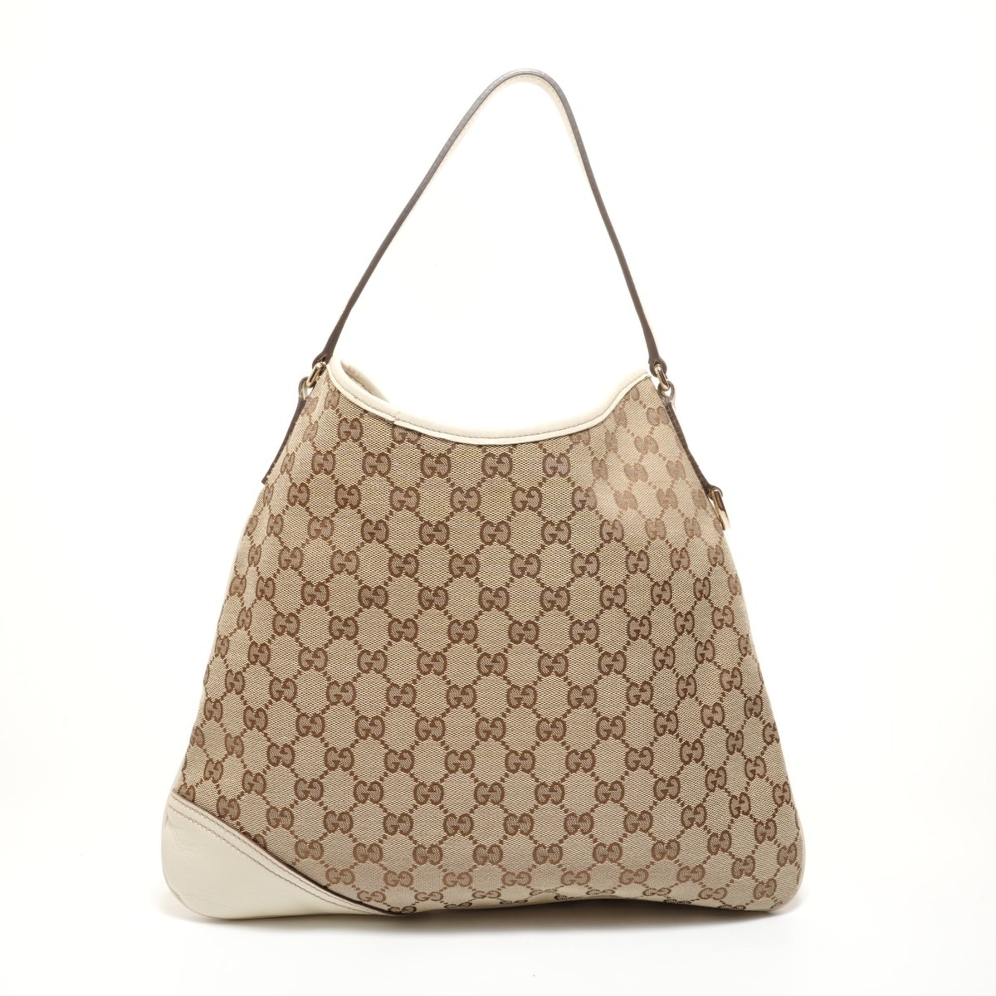 Gucci Gg Canvas Beige Gg Canvas Shoulder Bag (Pre-Owned)