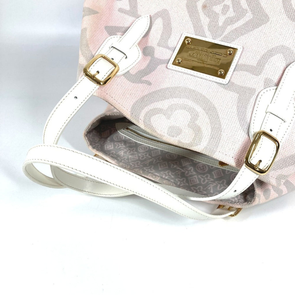 Louis Vuitton Pink Canvas Leather Boston Bag Shoulder Bag Tote Bag