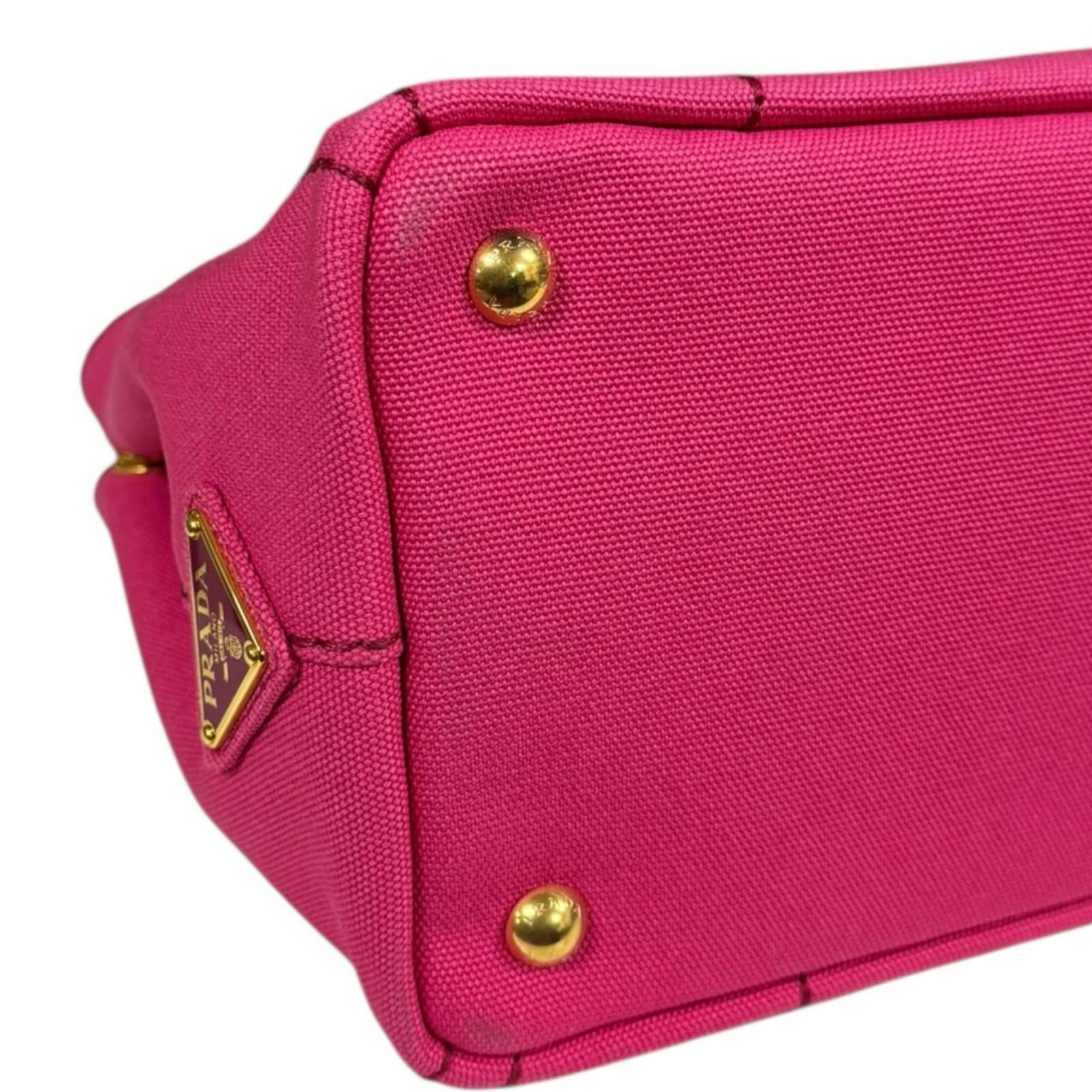 Prada Peonia Pink Canvas Shoulder Bag