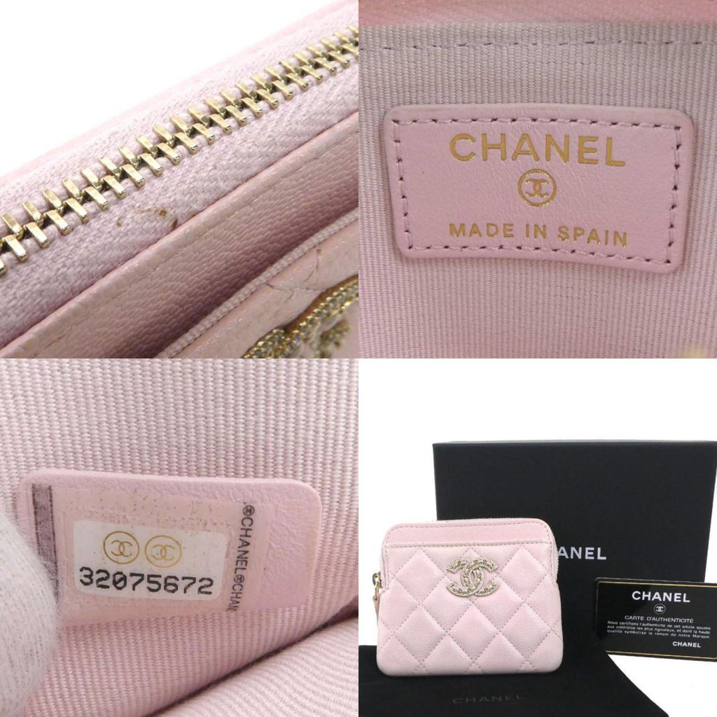 Chanel Light Pink Grained Calfskin Coin Purse/Coin Case