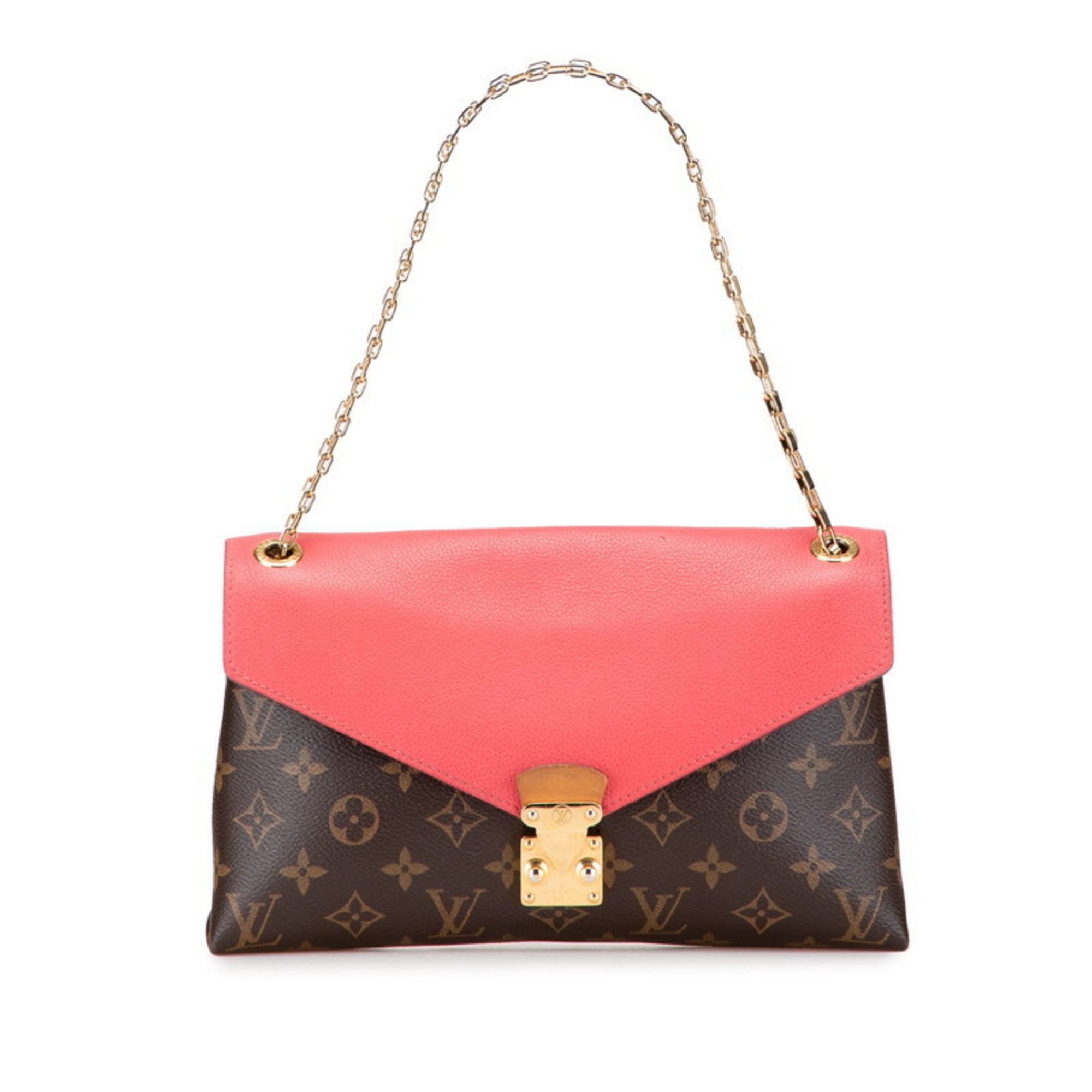 Louis Vuitton Monogram Brown Rose Litchi Pvc Leather Shoulder Bag