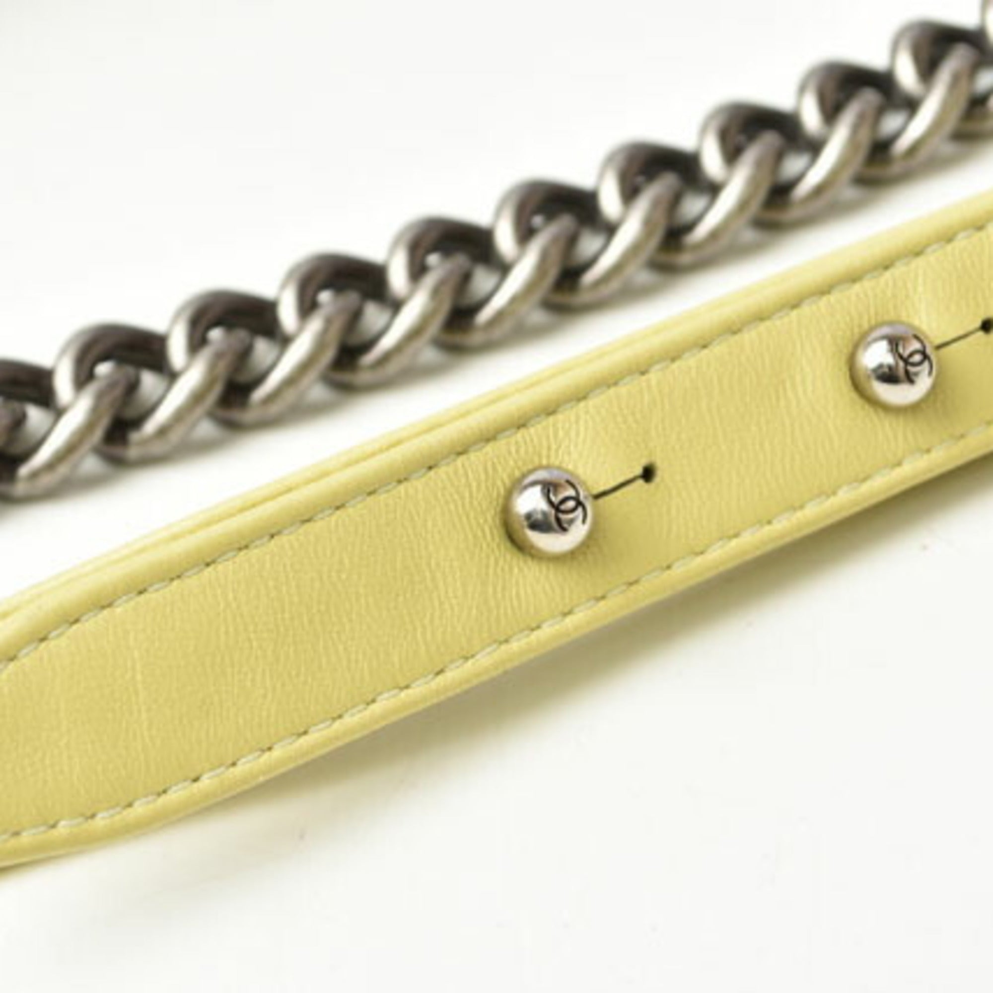 Chanel Yellow Leather Clutch Bag Shoulder Bag