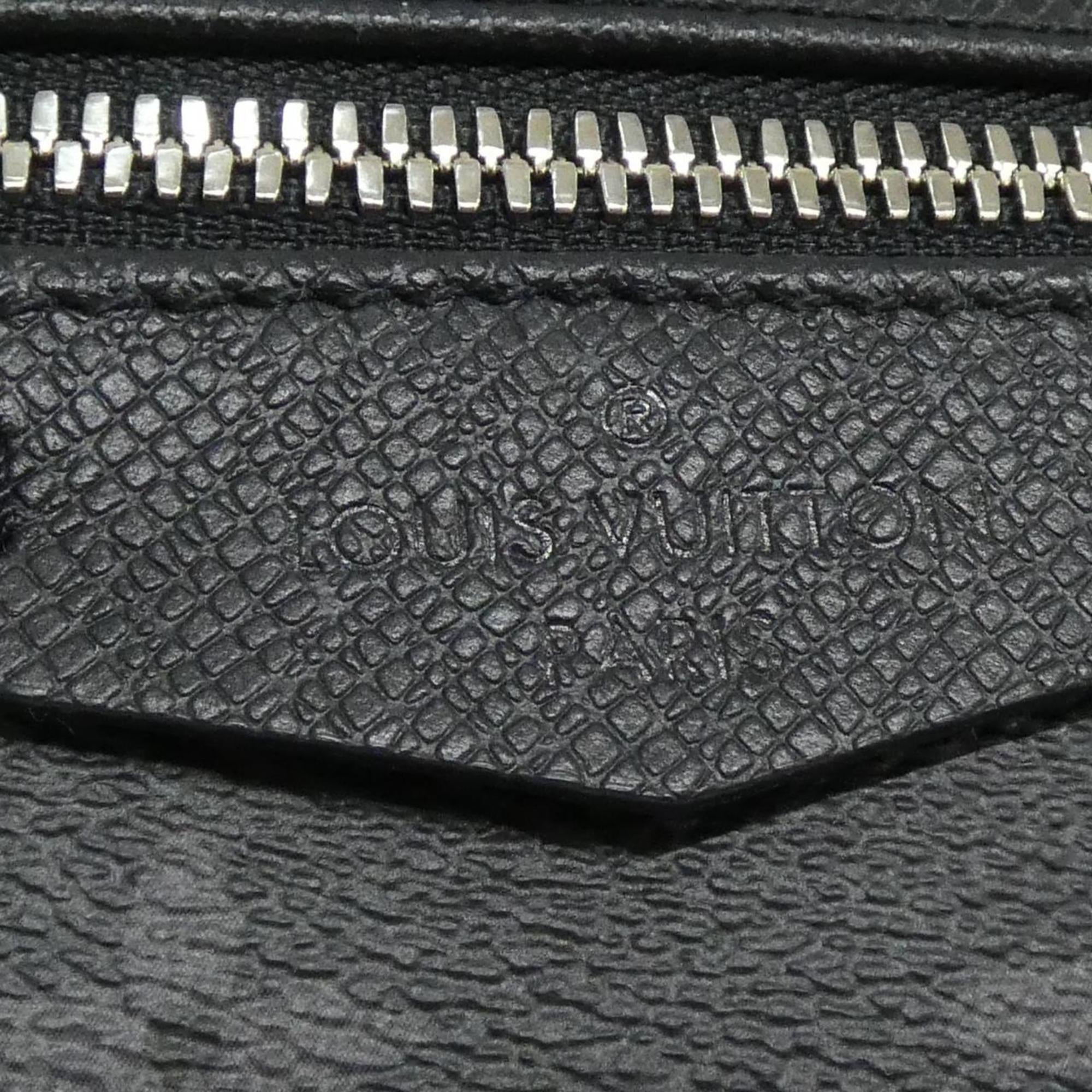 Louis Vuitton Black Taigarama Coated Canvas Leather Backpack