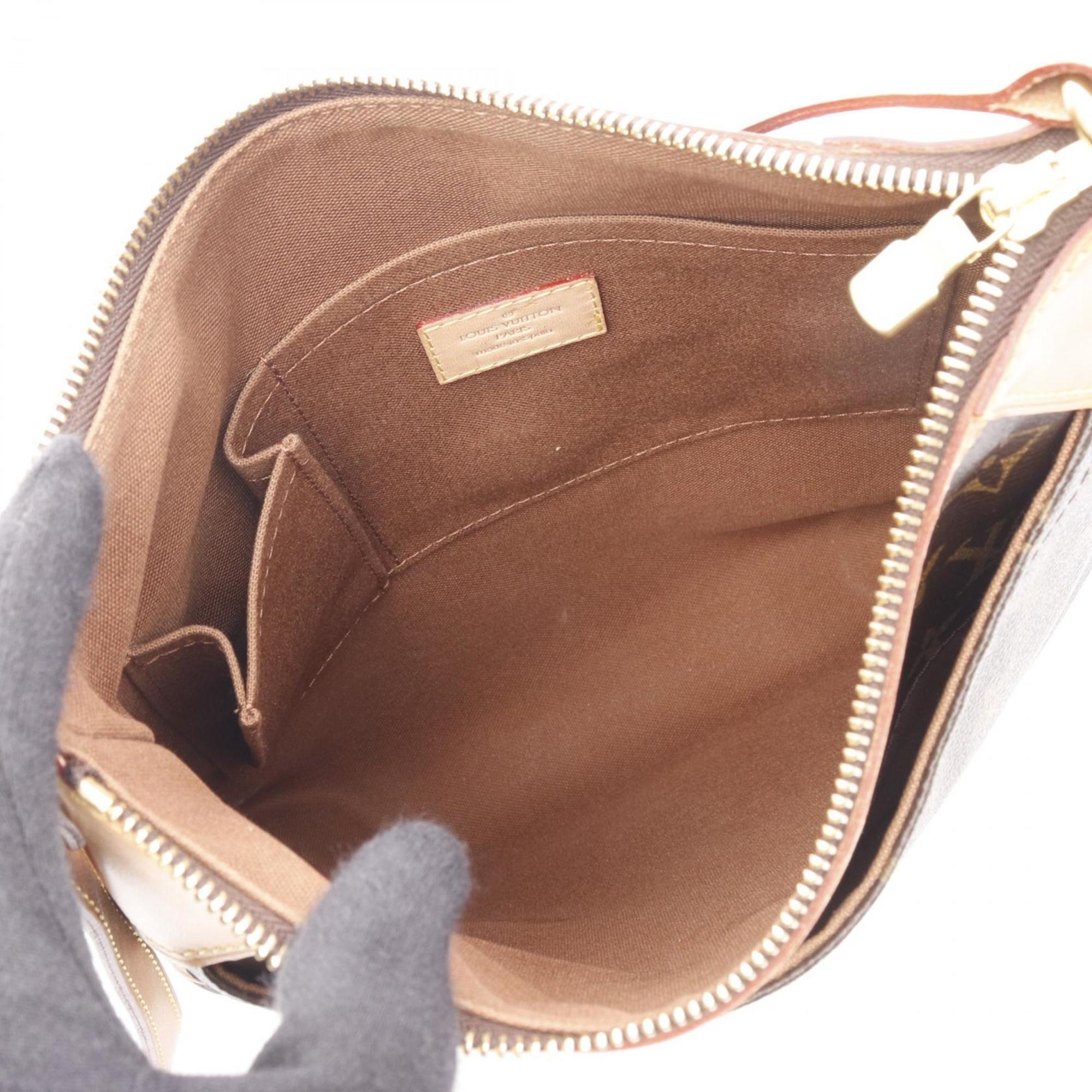 Louis Vuitton Monogram Brown Coated Canvas Leather Shoulder Bag