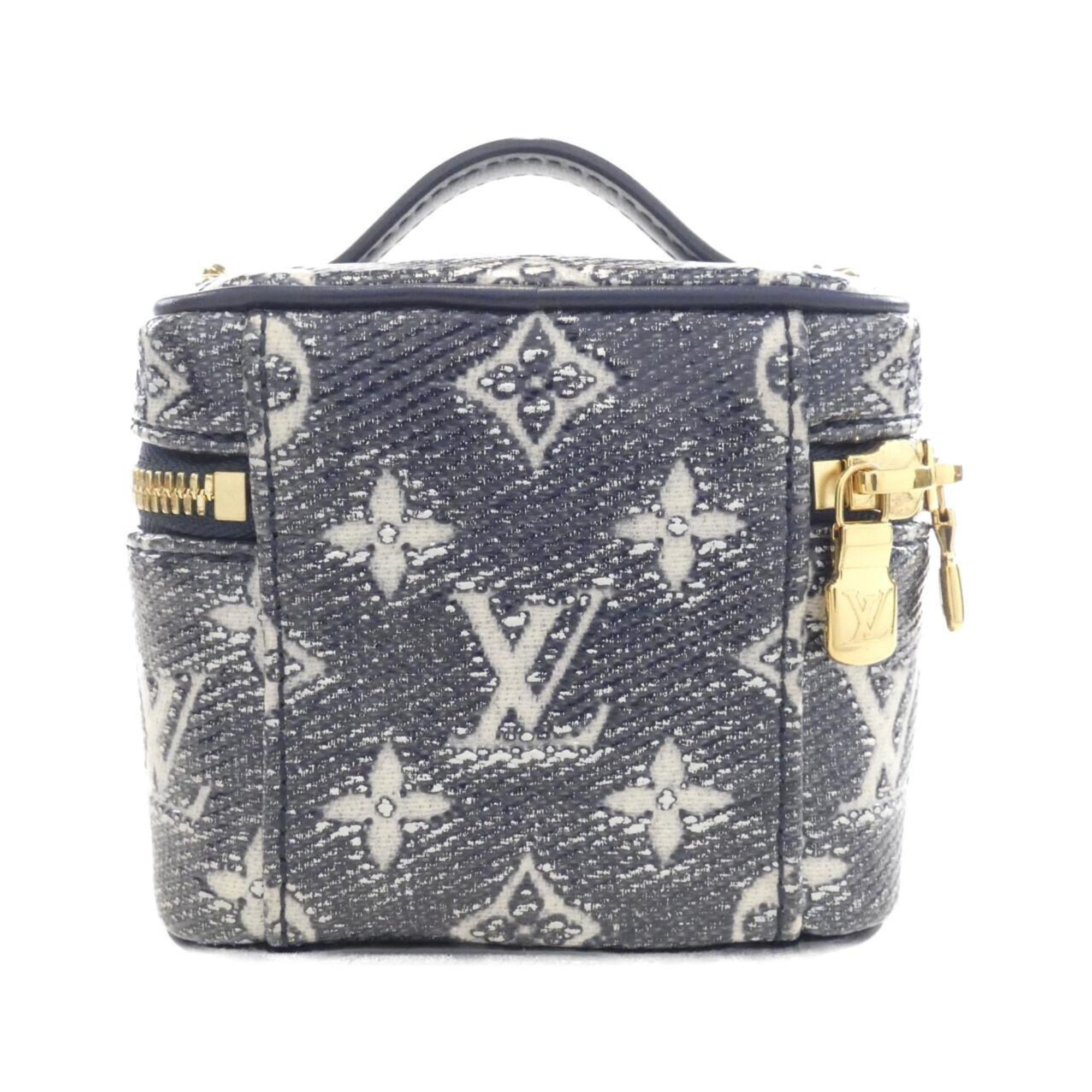 Louis Vuitton Navy White Cotton Shoulder Bag