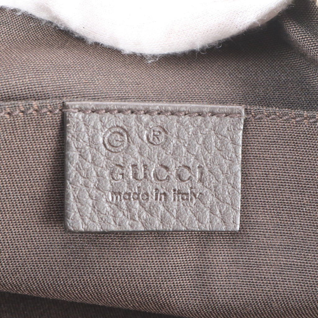 Gucci Beige Dark Brown Leather Coated Canvas Fanny Pack Pouch Sling Bag (Pre-Owned)