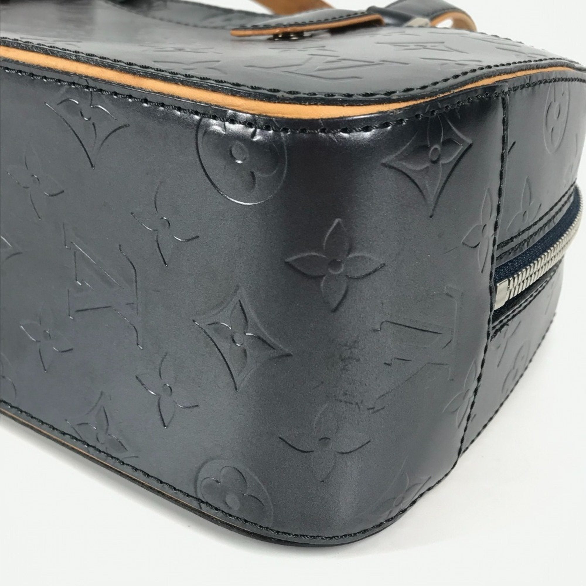 Louis Vuitton Navy Monogram Mat Boston Bag Handbag