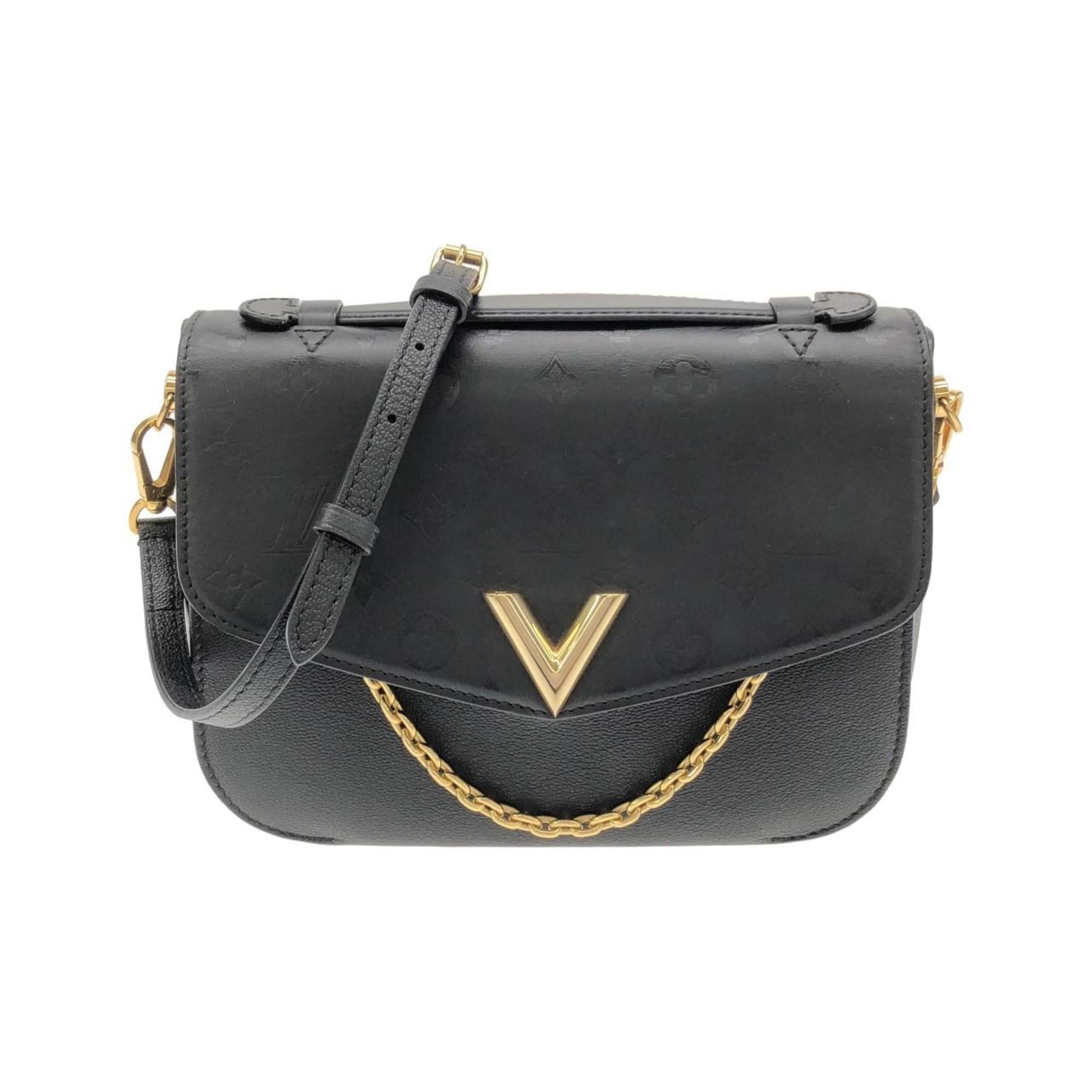 Louis Vuitton Black Leather Shoulder Bag