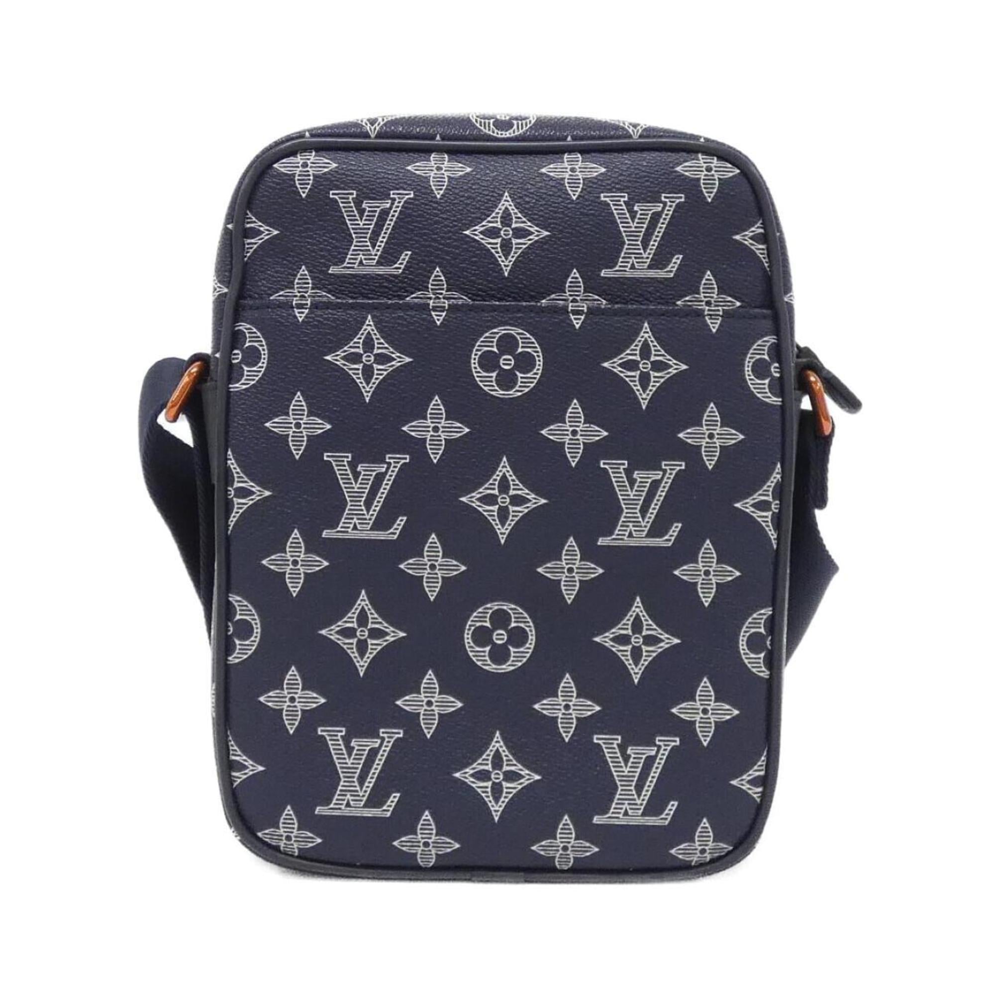 Louis Vuitton Blue Coated Canvas Shoulder Bag