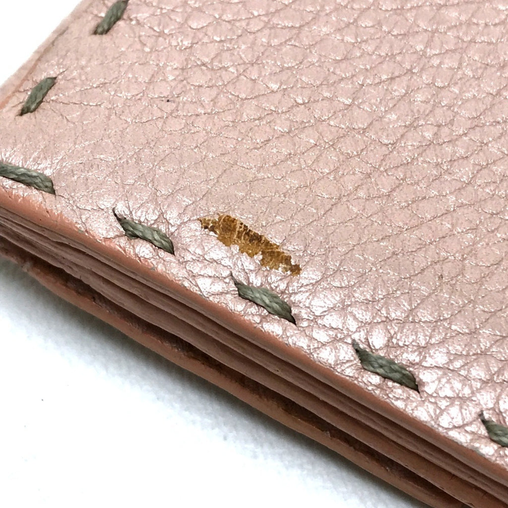 Fendi Pink Leather Long Wallet (Bi-Fold)