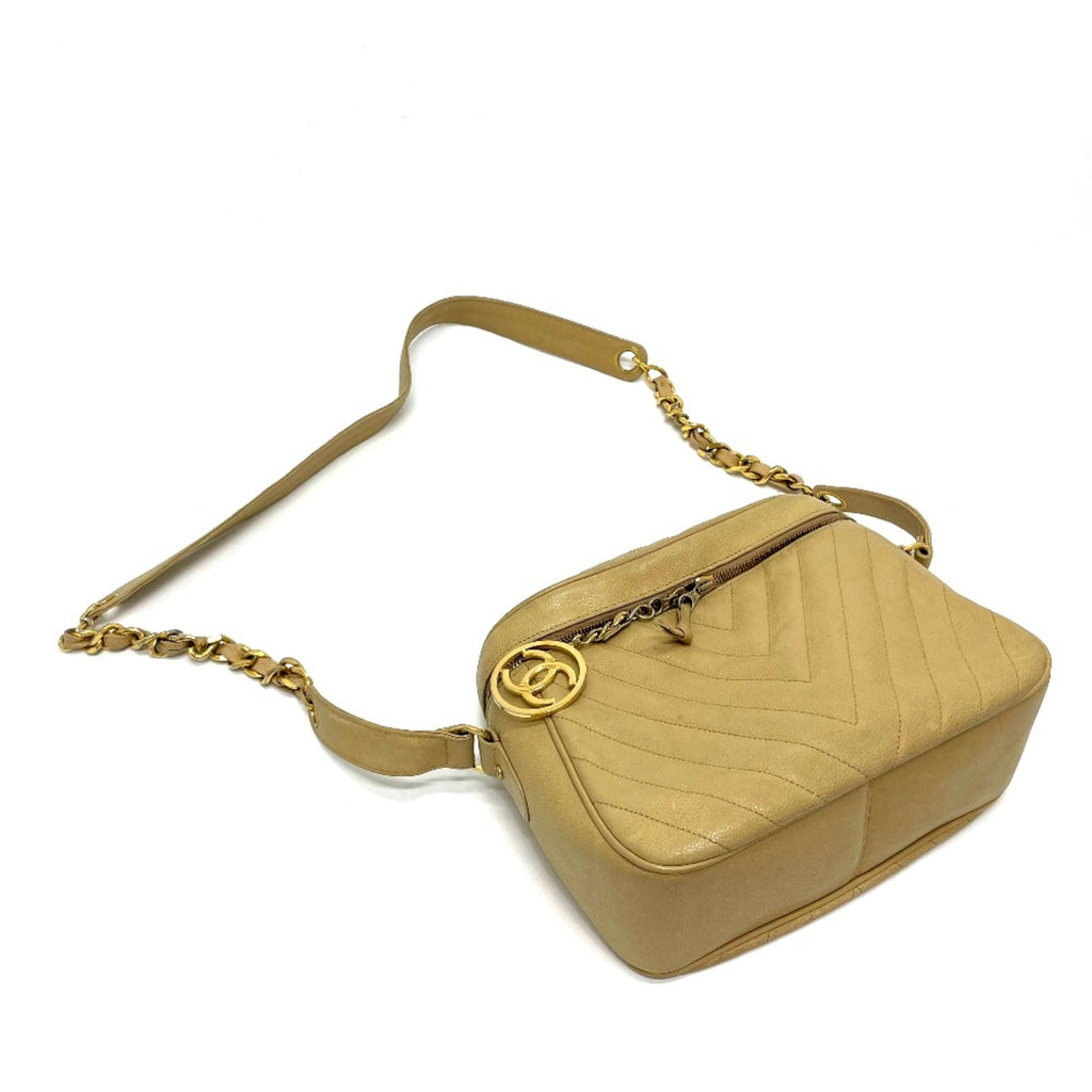 Chanel Beige Leather Shoulder Bag