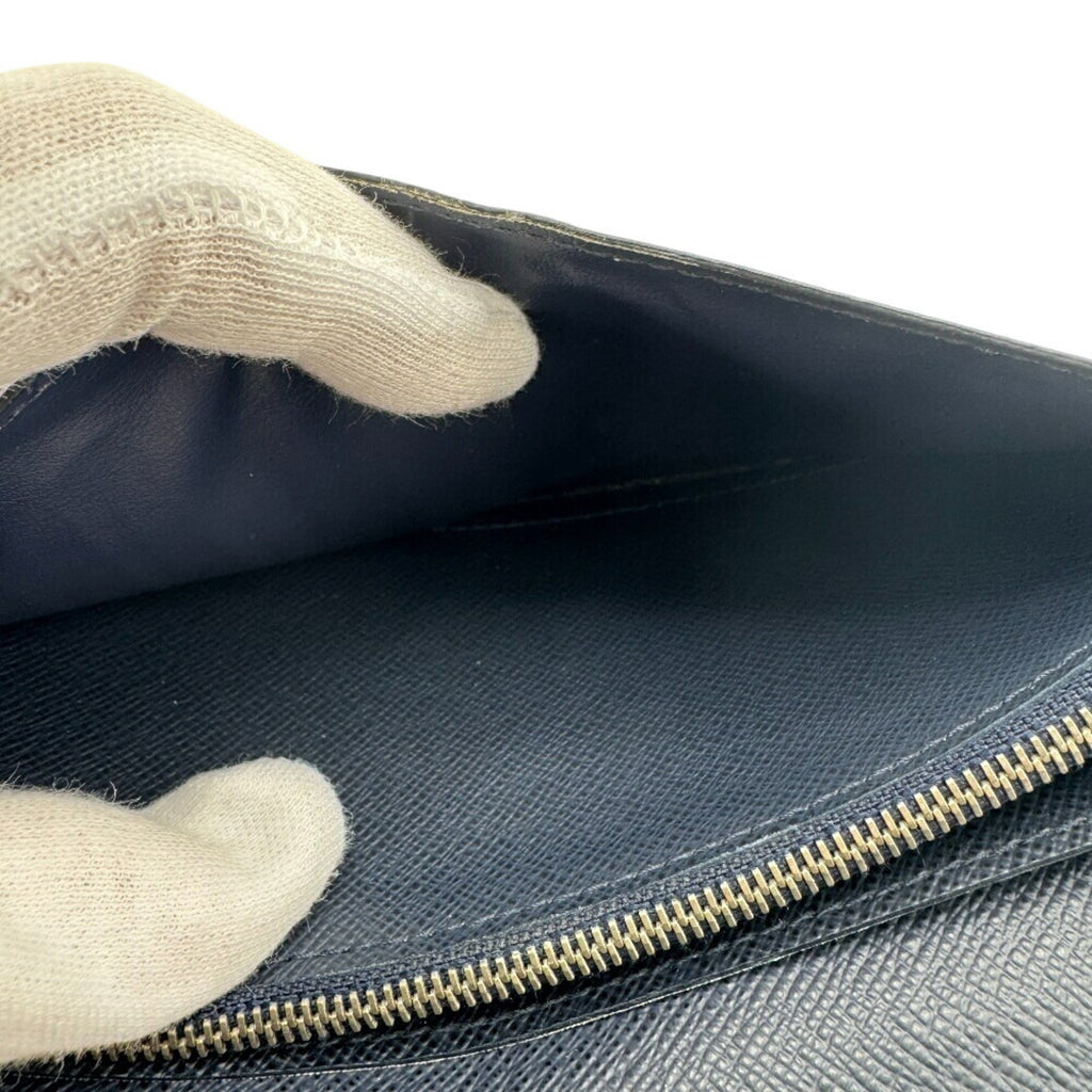 Louis Vuitton Navy Leather Long Wallet