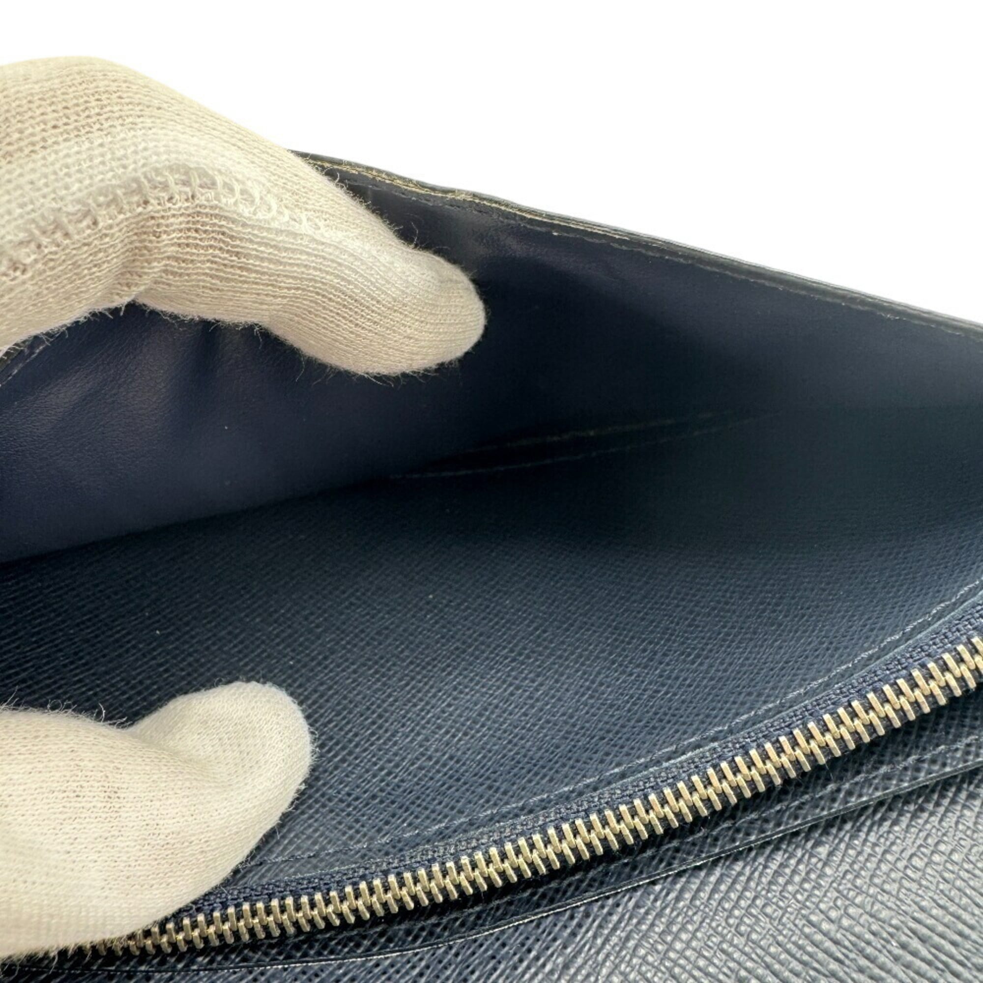Louis Vuitton Navy Leather Long Wallet