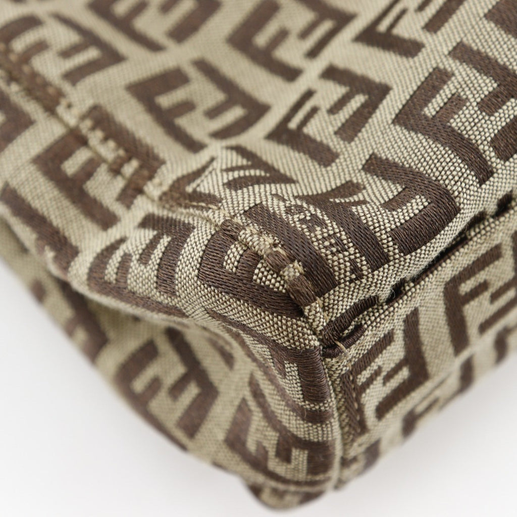 Fendi Brown Nylon Canvas Handbag