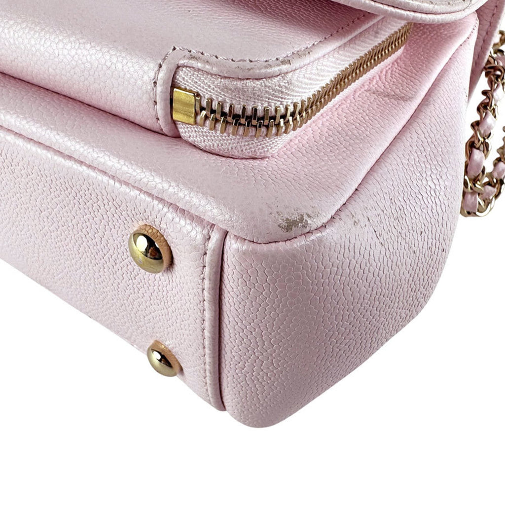 Chanel Light Pink Grained Calfskin Handbag Shoulder Bag