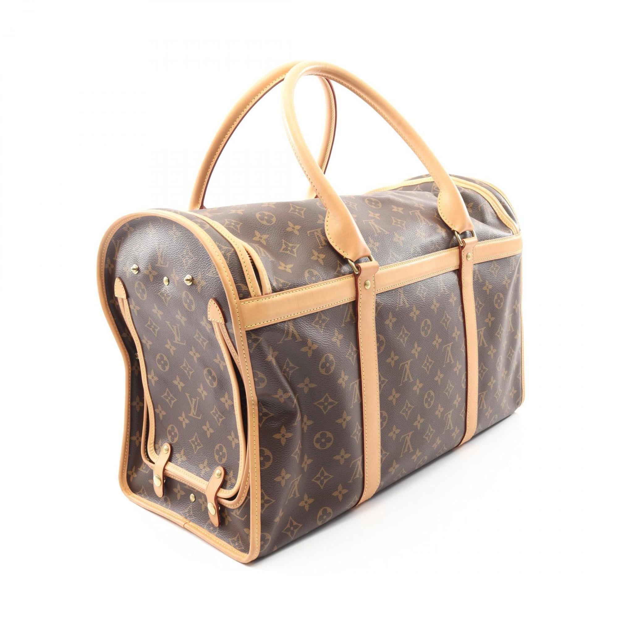 Louis Vuitton Brown Monogram Coated Canvas Leather Boston Bag