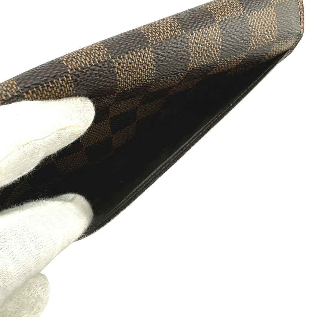 Louis Vuitton Brown Damier Canvas Long Wallet (Tri-Fold)