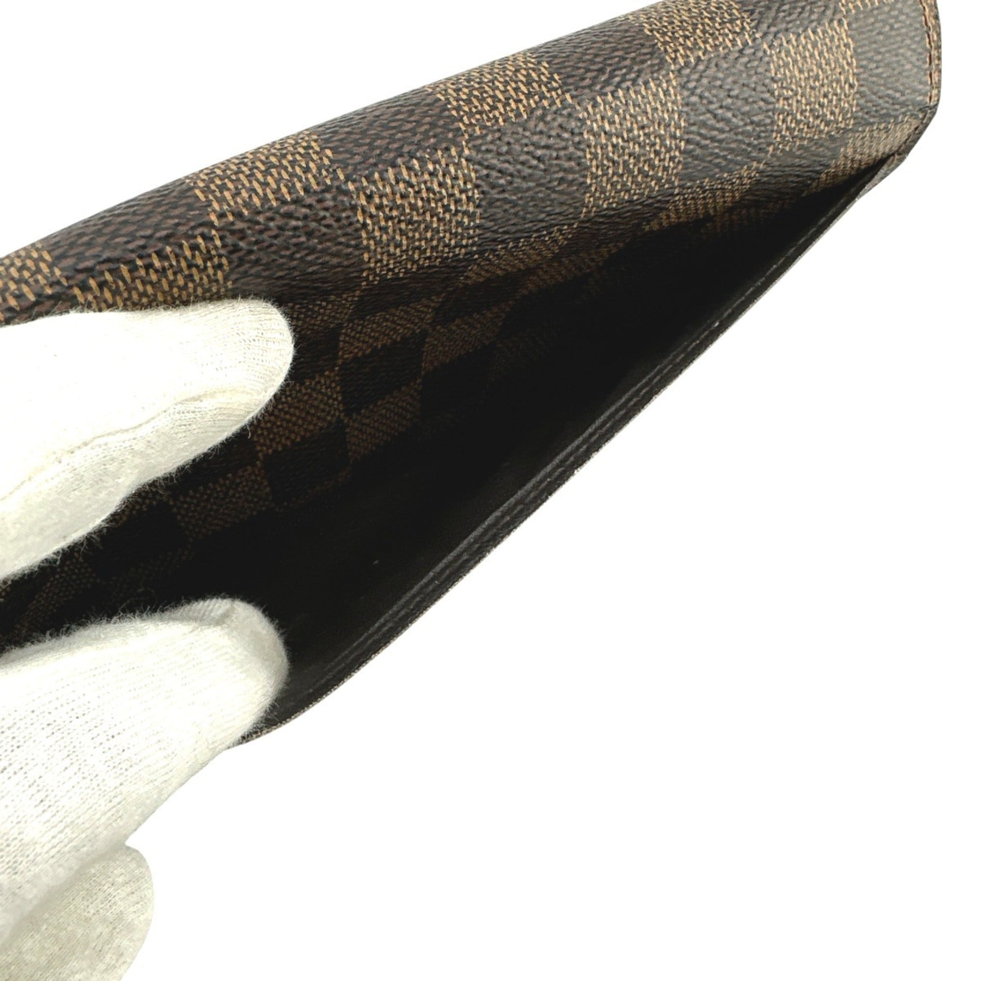 Louis Vuitton Brown Damier Canvas Long Wallet (Tri-Fold)
