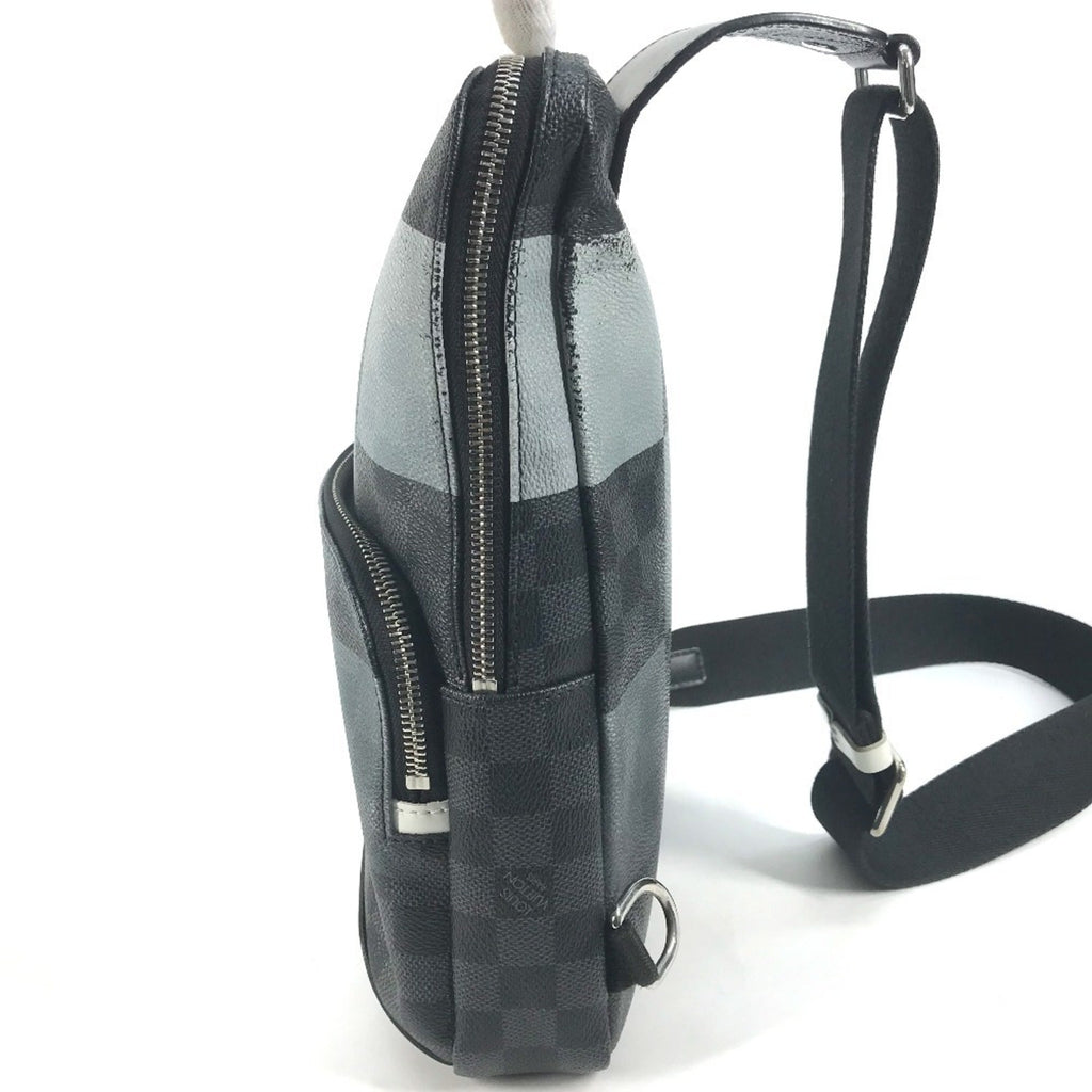 Louis Vuitton Black Galle Gray Canvas Shoulder Bag Sling Bag
