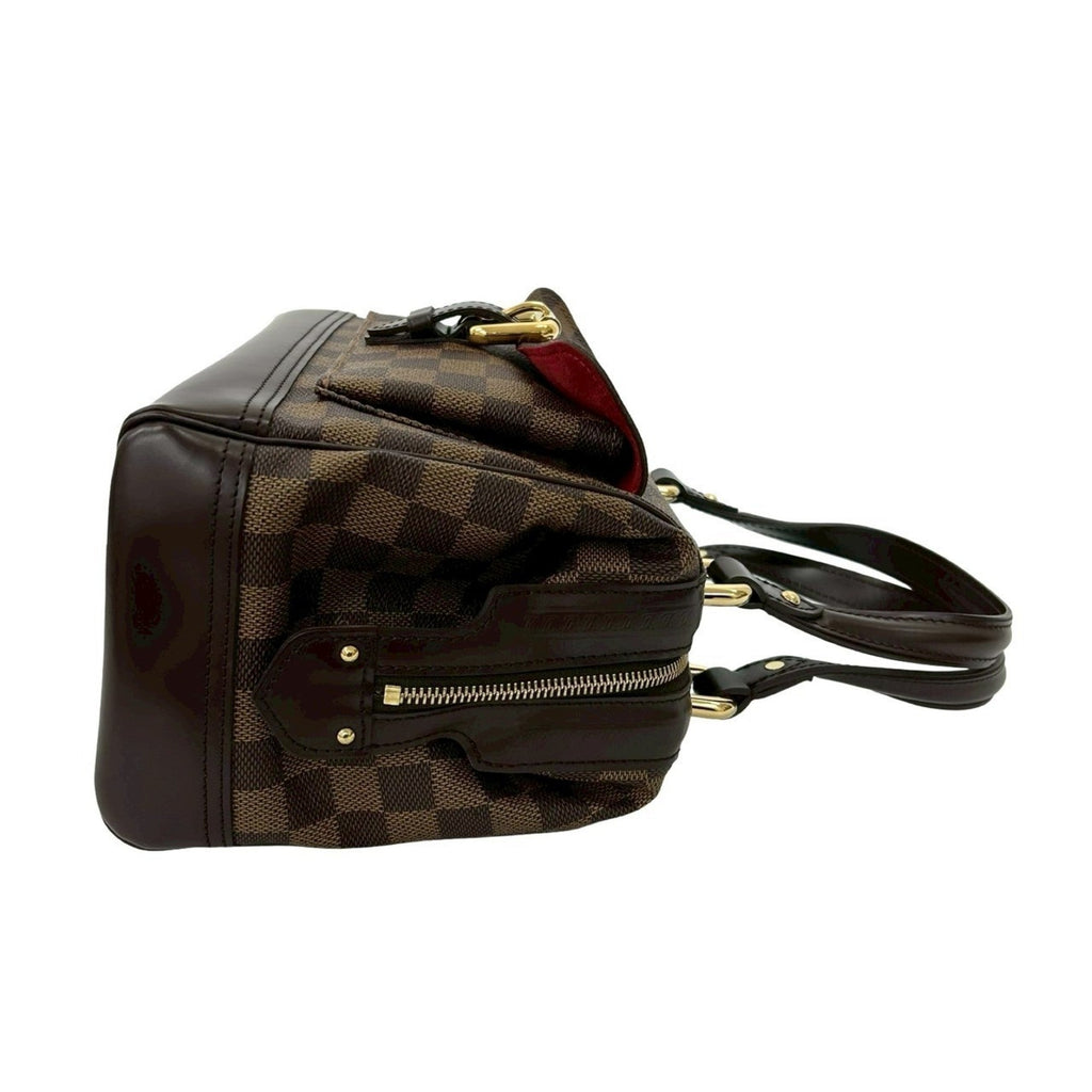Louis Vuitton Brown Leather Pvc Boston Bag Handbag Tote Bag