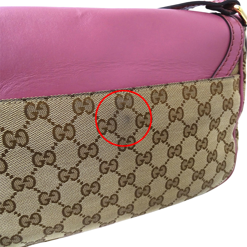 Gucci Gg Canvas Brown Pink Beige Gg Canvas Handbag Messenger Bag Shoulder Bag (Pre-Owned)
