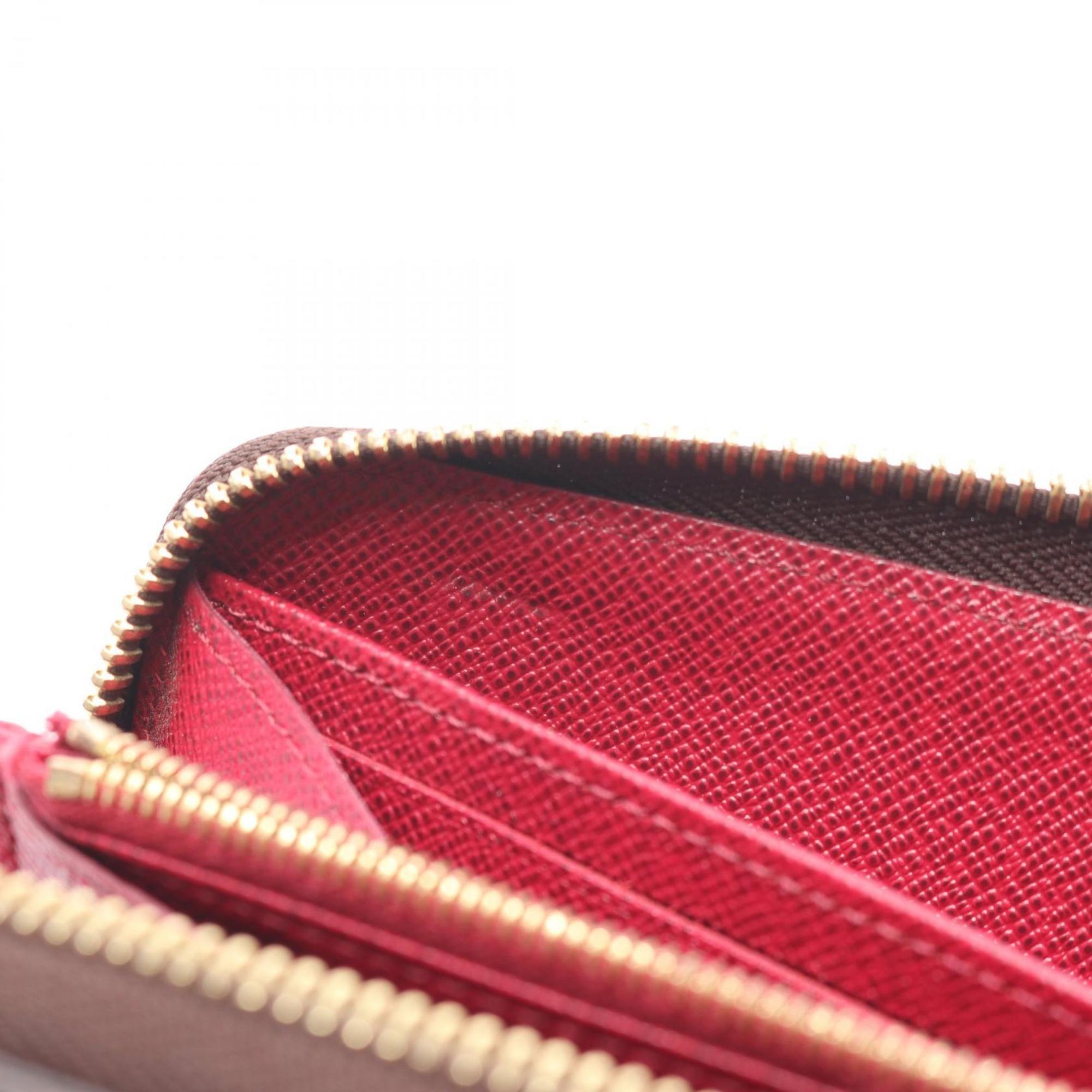 Louis Vuitton Brown Fuchsia Pink Coated Canvas Long Wallet