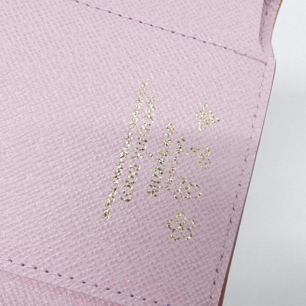 Louis Vuitton Blossom Marron Monogram Cherry Pink Coated Canvas Wallet (Tri-Fold)