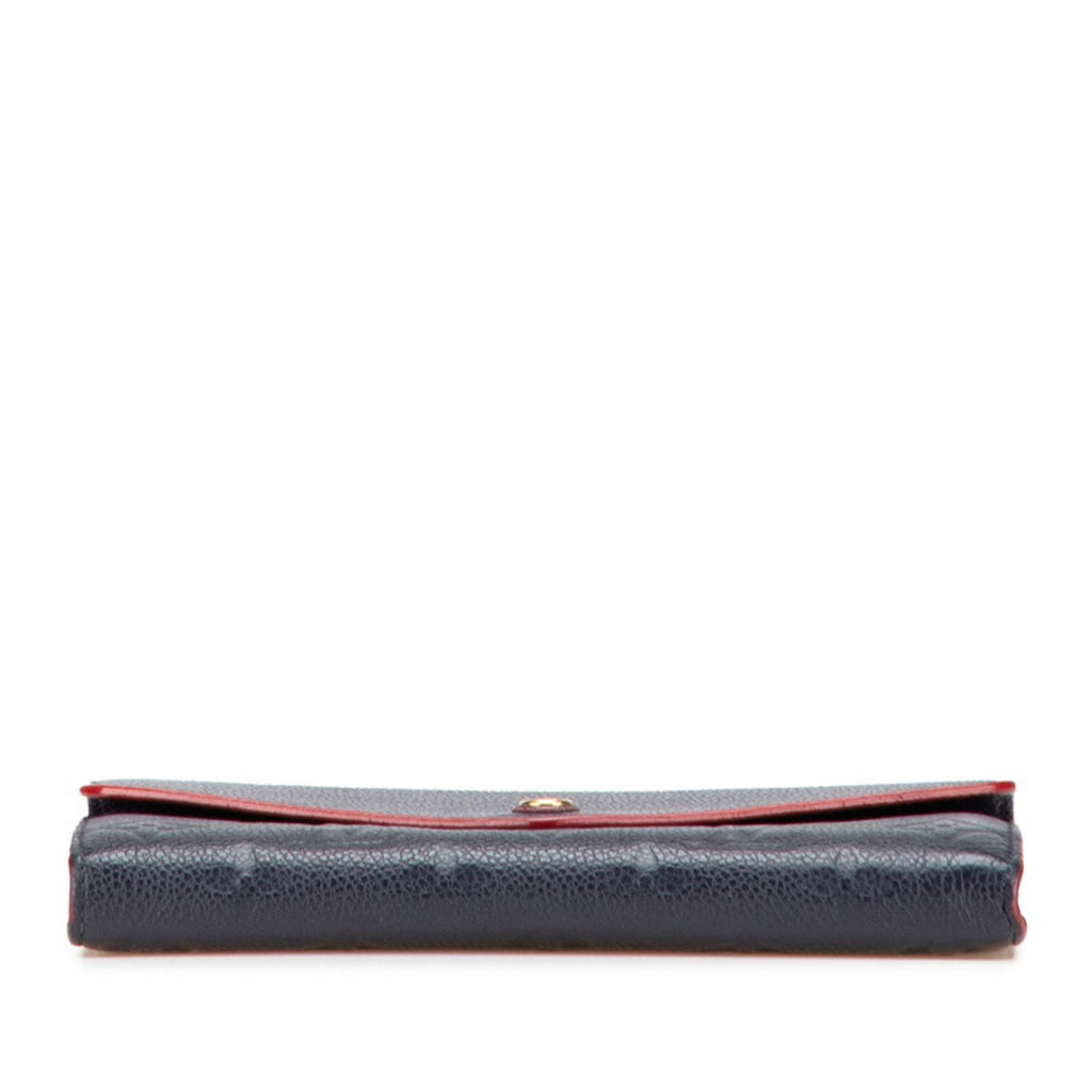 Louis Vuitton Monogram Empreinte Marine Rouge Navy Leather Long Wallet