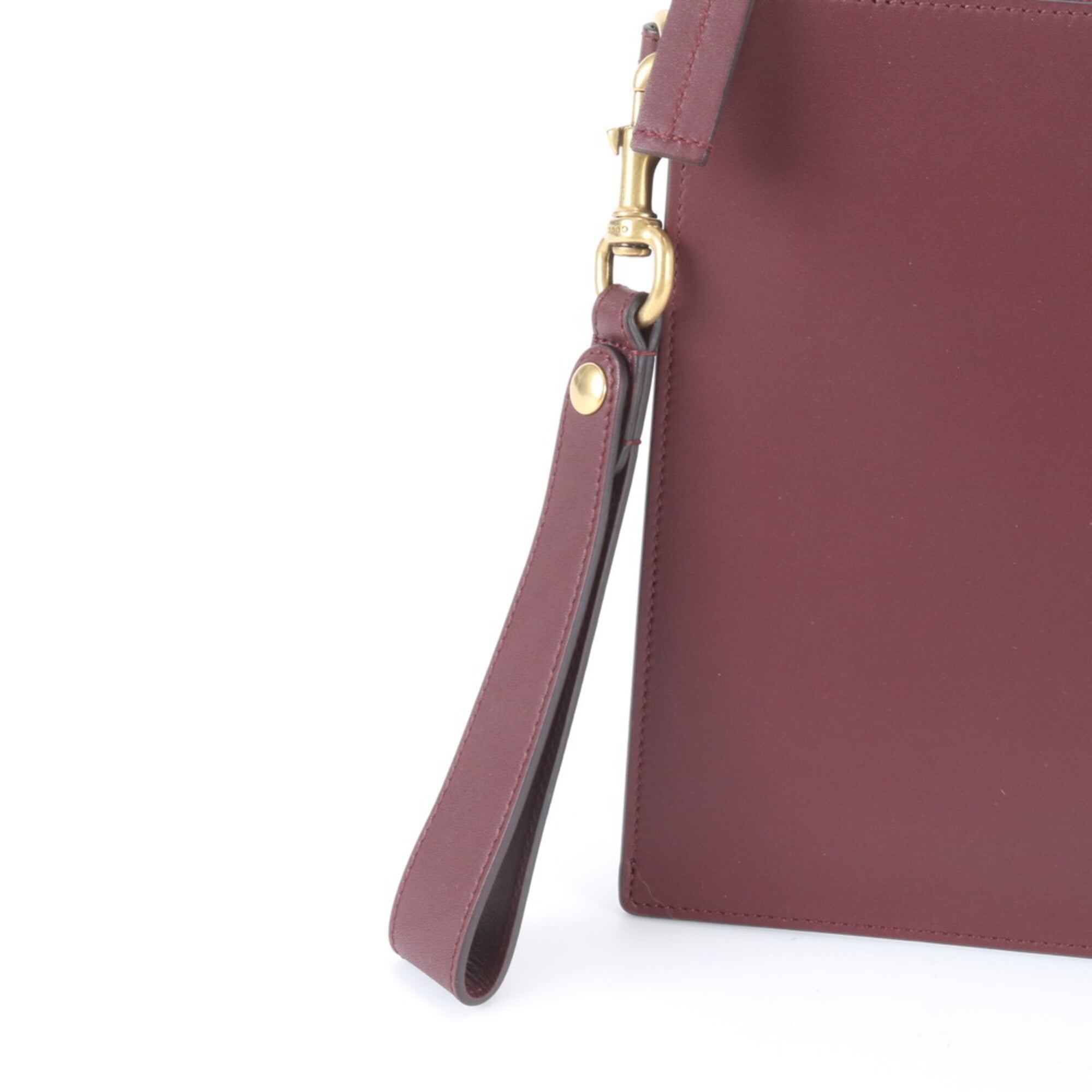 Gucci Animalier Bordeaux Leather Handbag Pouch (Pre-Owned)