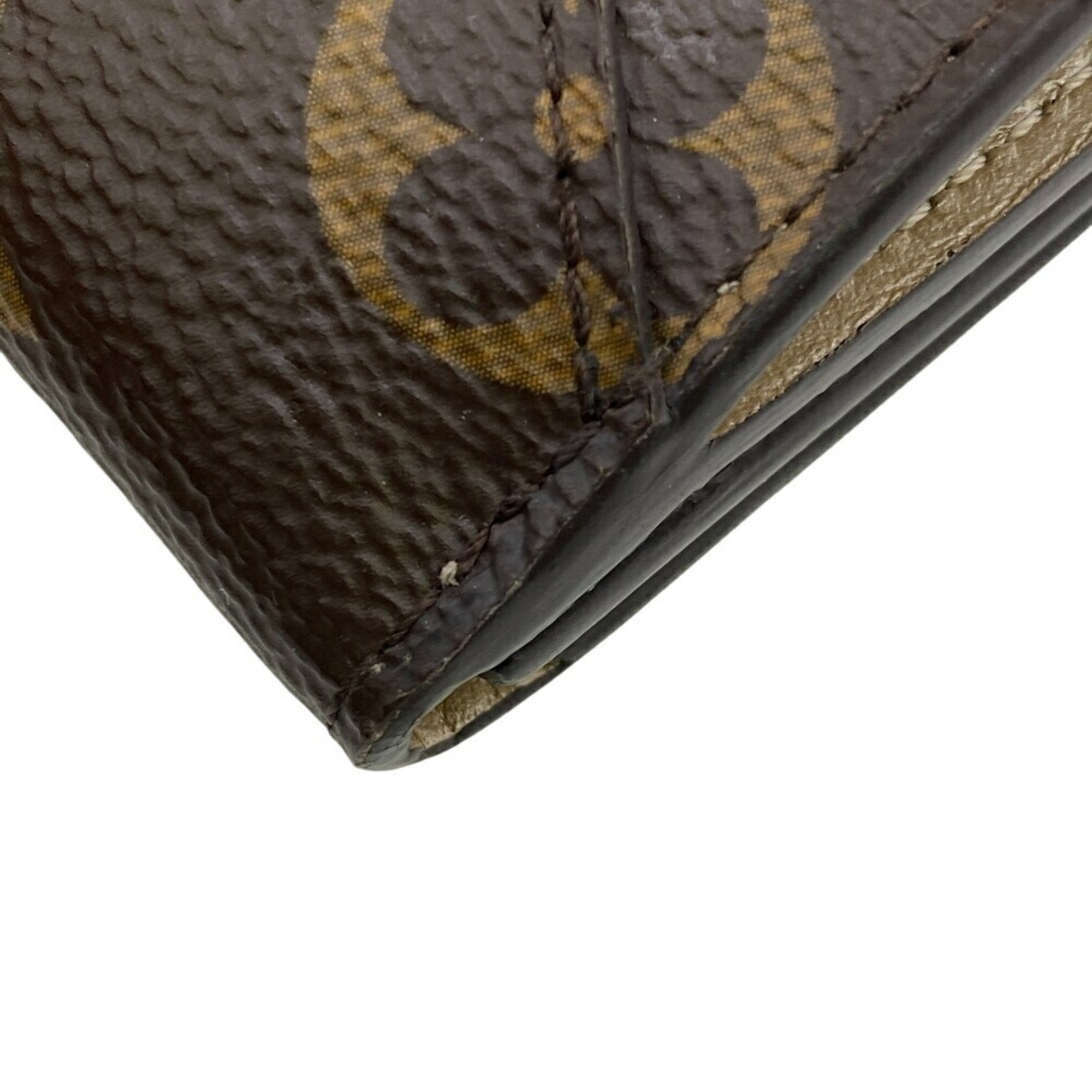 Louis Vuitton Brown Leather Wallet (Tri-Fold)