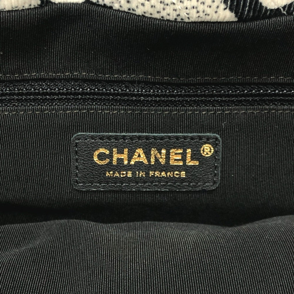Chanel Black White Canvas Handbag Tote Bag