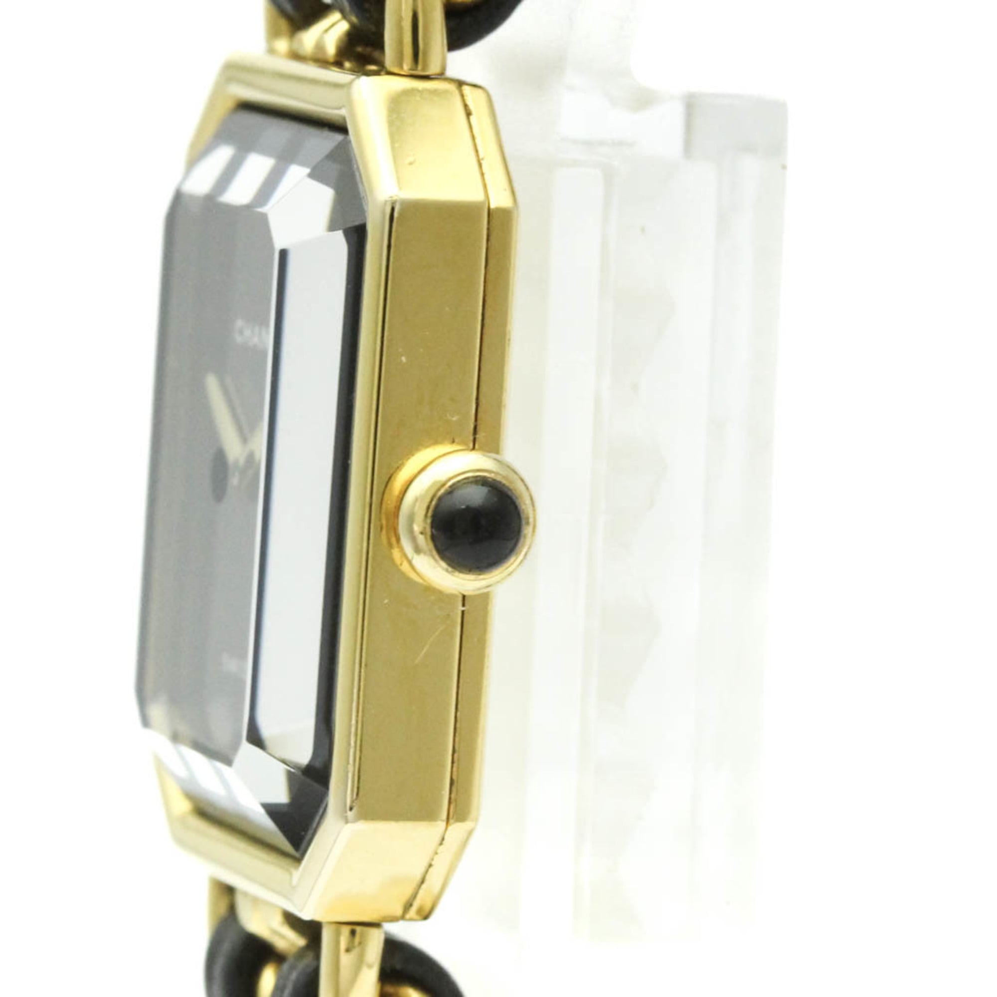 Chanel Premiere Rock Quartz Watch Plated Metal And Leather Watch