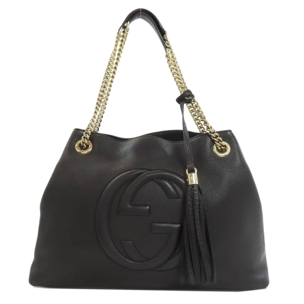 Gucci Black Leather Tote Bag (Pre-Owned)