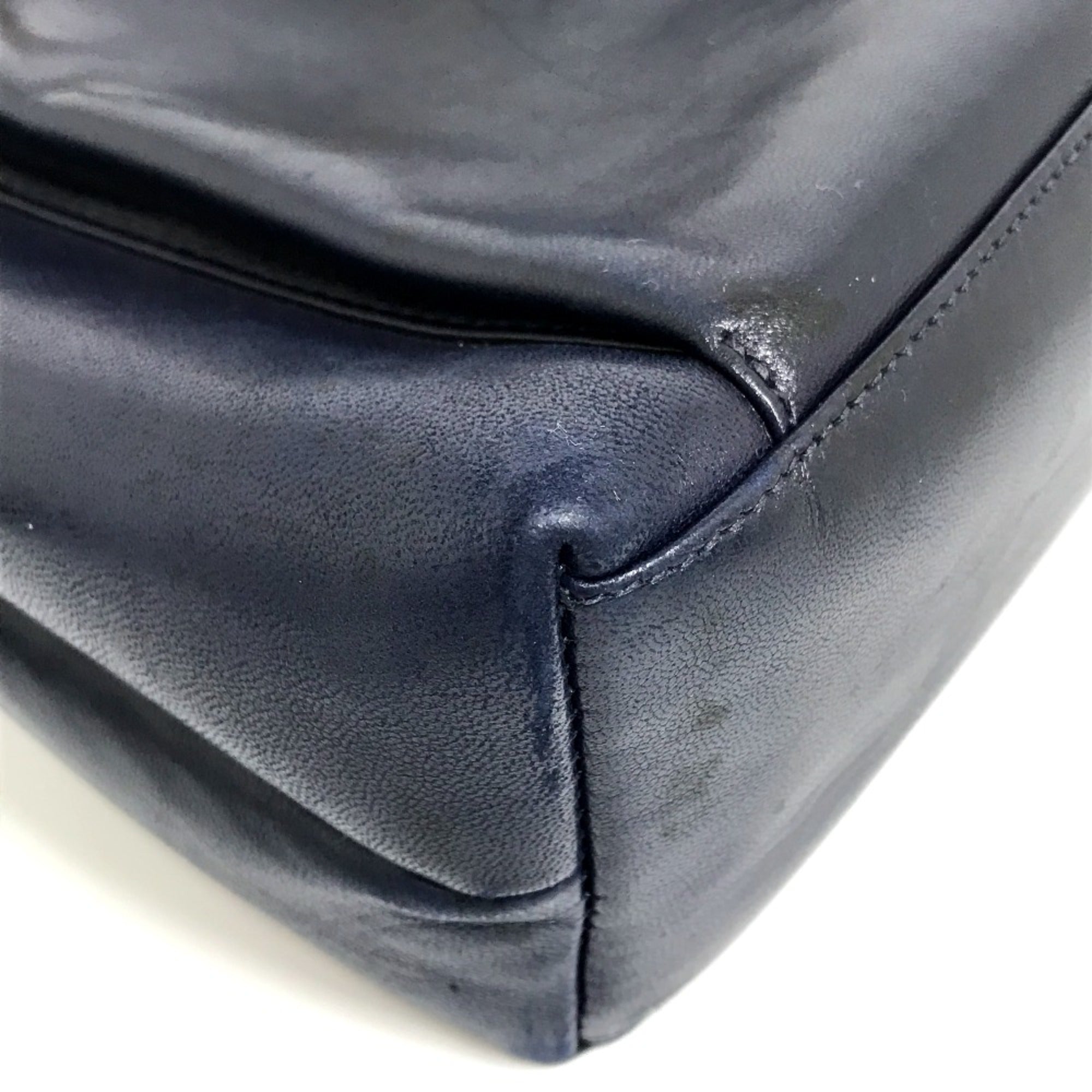 Chanel Navy Leather Shoulder Bag