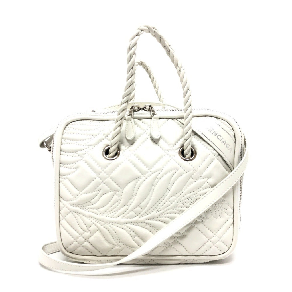 Balenciaga White Leather Hand